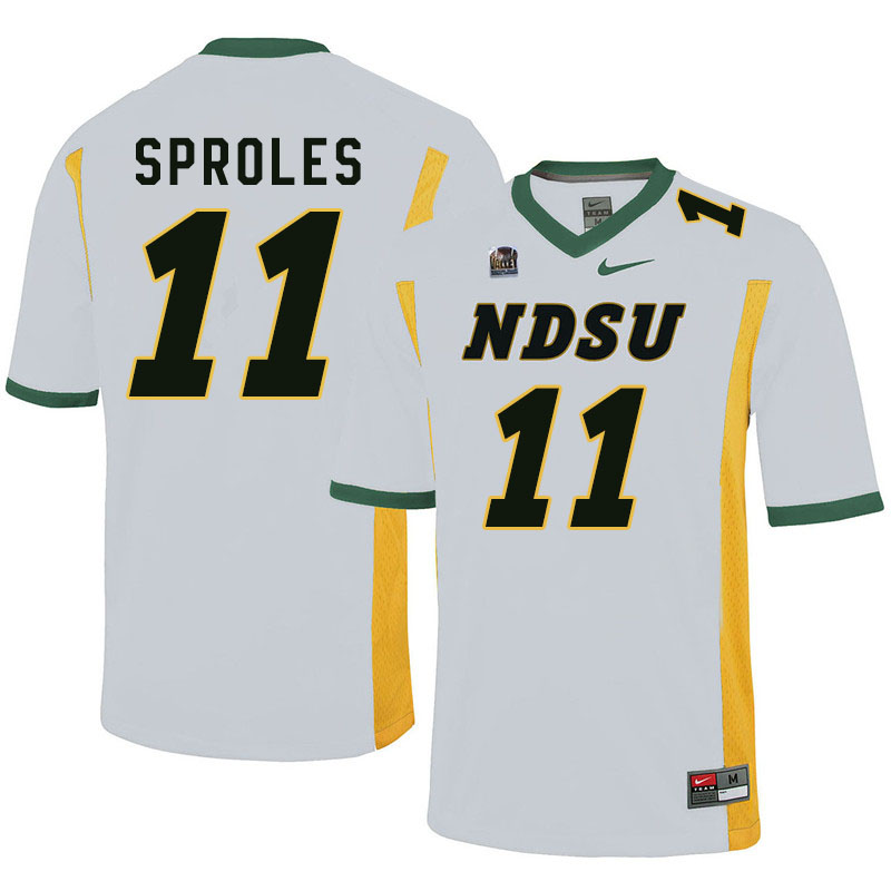 Men #11 Phoenix Sproles North Dakota State Bison College Football Jerseys Sale-White - Click Image to Close